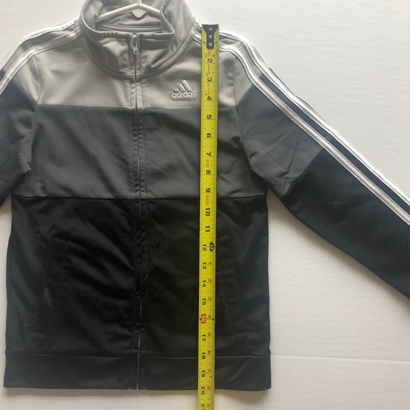 Adidas Boys Gray/Black Colorblock Tricot Jacket - Picture 4 of 7